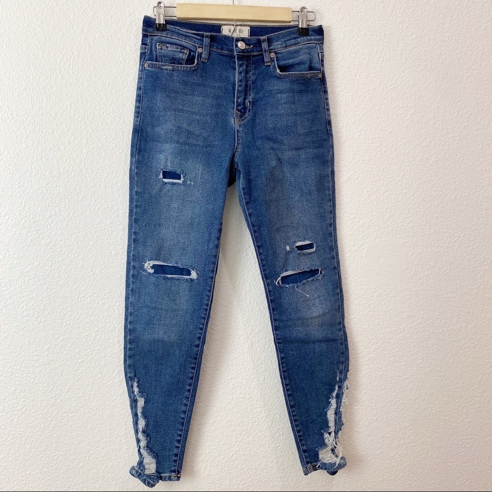 Free People- About A Girl High Waisted Distressed Jeans- Size 28